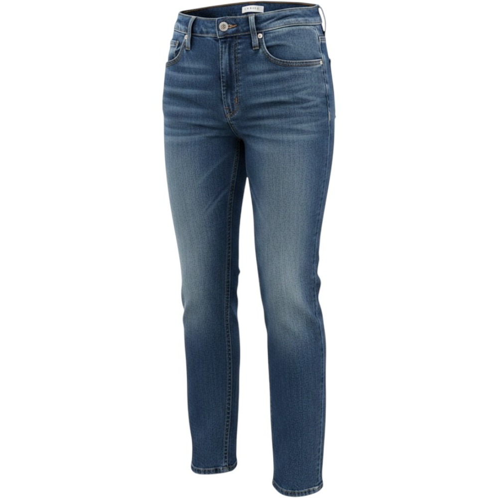FRAME Le Sylvie Slender Straight Jeans Bowie Heritage Blue High Rise Sz 26 Denim - Picture 1 of 8